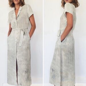 Aritzia Wilfred Shirt Dress in Gray/Greige Marble Size Small. Like new